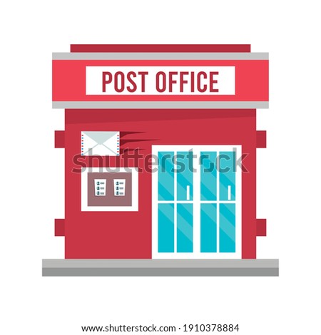 post office building facade icon vector illustration design