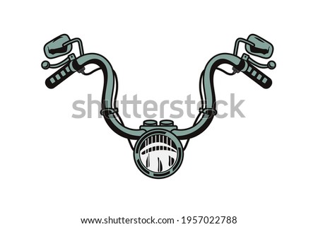 motorcycle handlebars retro style icon