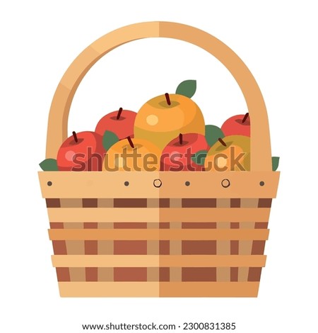 Fresh organic fruit basket, ripe and juicy isolated