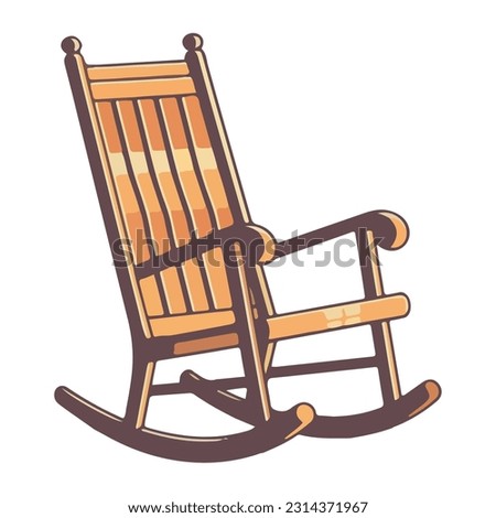 an antique rocking chair icon isolated