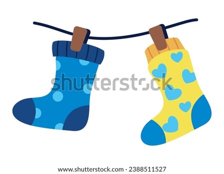 down syndrome socks illustration isolated