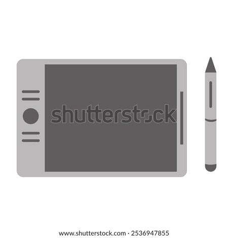 designer digital tablet and pen isolated