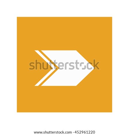 flat design arrow pointing right inside square icon vector illustration