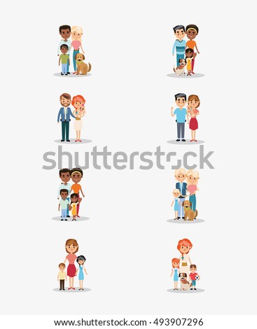 Traditional Family Image Stock Vector Illustration 493907296 : Shutterstock