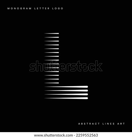 Letter L Monogram Logo Icon Geometric Horizontal Motion Speed Lines