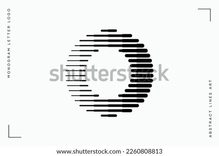 Letter O Abstract Geometric Line Logo