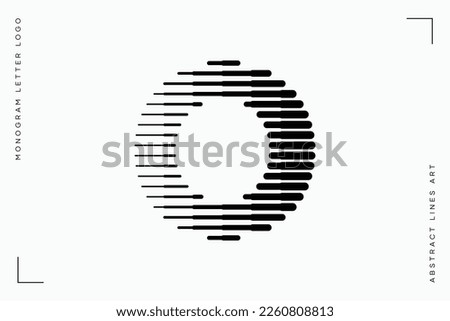 Letter O Monogram Logo Icon Geometric Horizontal Motion Stripe Lines