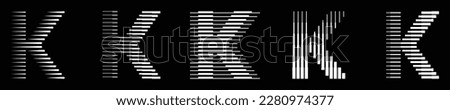 Letter K Modern Logo Collection with Line Pattern