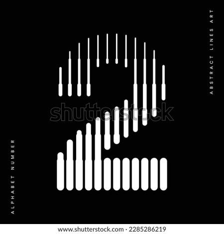 Number 2 Logo Icon Geometric Vertical Stripe Lines