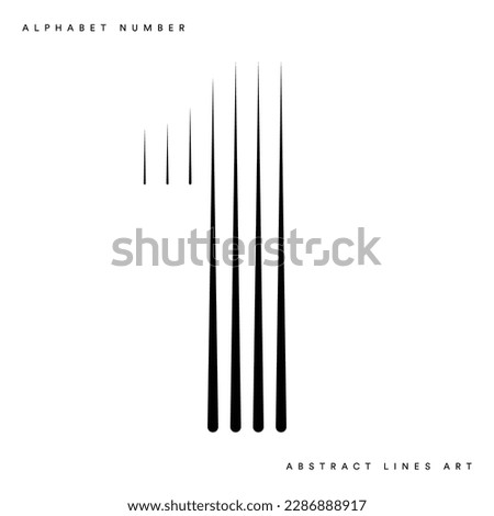 Number 1 Logo Icon Geometric Vertical Stripe Lines