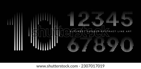 Alphabet Number Abstract Line Art Modern Typography Typeface Vector Illustration