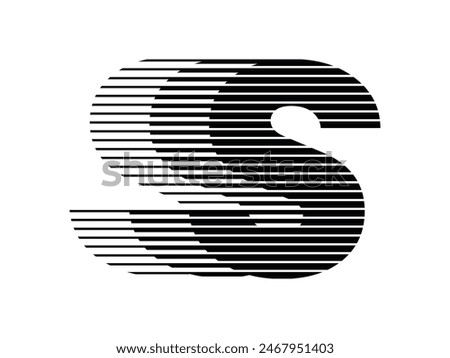 Letter S Modern Logo with Horizontal Speed Line Pattern