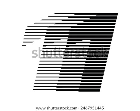 Number 1 Modern Logo with Horizontal Speed Line Pattern