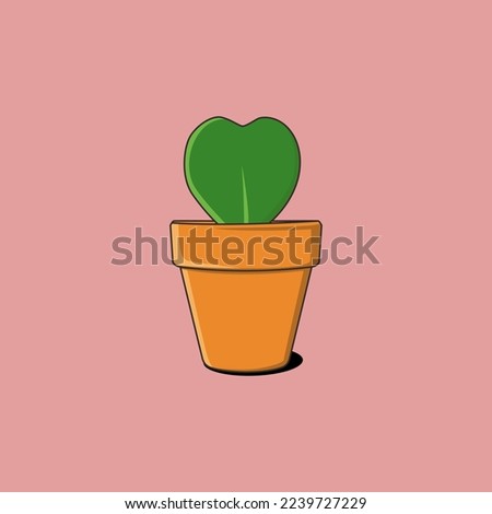 illustration vector graphic of a Hoya kerrii houseplant in an orange terracotta pot, the very colorful Valentine Hoya Indoors perfect for a home decoration concept