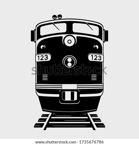 Train icon. Silhouette of locomotive. Vector illustration