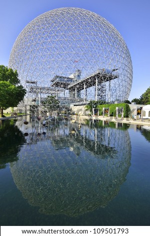 MONTREAL-CANADA AUG. 3: The Biosphere is a museum in Montreal dedicated to the environment. Located at Parc Jean-Drapeau in the former pavilion of the United States on Aug. 3 2012 Montreal, Canada