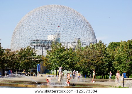 MONTREAL,CANADA-JULY 15: The Biosphere is a museum in Montreal dedicated to the environment. Located at Parc Jean-Drapeau in the former pavilion of the United States on July 15 2012 Montreal, Canada