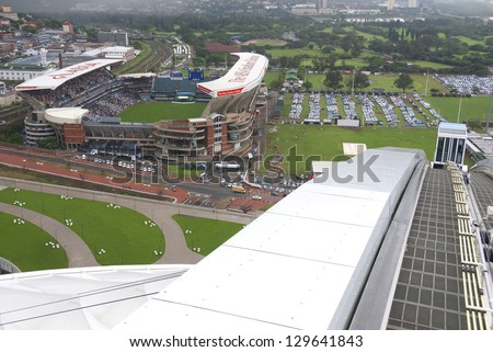 DURBAN, SOUTH AFRICA - NOVEMBER 26: Bird eye view of the old ABSA stadium (Kings Park Stadium) in Durban, South Africa, on november 26, 2009 in Durban, South Africa. Home of the Sharks rugby team.
