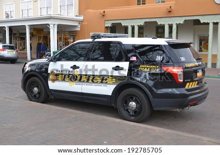 SANTA FE NEW MEXICO AVRIL 23: Santa Fe Police Department car. On april 23 2014 in santa Fe New Mexico USA. Santa Fe is the oldest capital city in the United States.