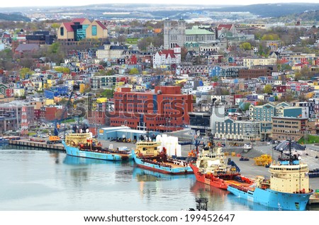 SAINT JOHN\'S NEWFOUNDLAND JUNE 12: St. John\'s was incorporated as a city in 1921, yet is considered the oldest English-founded city in North America  On june 12 2014 in Saint John\'s Newfoundland