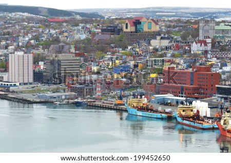 SAINT JOHN\'S NEWFOUNDLAND JUNE 12: St. John\'s was incorporated as a city in 1921, yet is considered the oldest English-founded city in North America  On june 12 2014 in Saint John\'s Newfoundland
