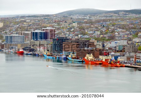 SAINT JOHN\'S NEWFOUNDLAND JUNE 12: St. John\'s was incorporated as a city in 1921, yet is considered the oldest English-founded city in North America On june 12 2014 in Saint John\'s Newfoundland