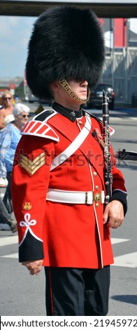 MONTREAL CANADA SEPT 02: Parade of soldier of the Royal 22nd Regiment and colloquially The Van Doos is an infantry regiment of the Canadian Army on sept. 02 2014 in Montreal Quebec Canada