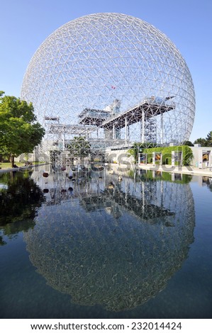 MONTREAL-CANADA JUNE 23: The Biosphere is a museum in Montreal dedicated to the environment. Located at Parc Jean-Drapeau in the former pavilion of the United States on June 23, 2012 Montreal, Canada