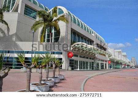 SAN DIEGO CA USA APRIL 6 2015: The San Diego Convention Center is managed by the San Diego Convention Center Corporation, a non-profit public benefit corporation