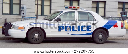 VANCOUVER BC CANADA JUNE 10 2015: Car of the Vancouver Police Department (VPD) is the police force for the City of Vancouver It is one of several police departments within the Metro Vancouver Area
