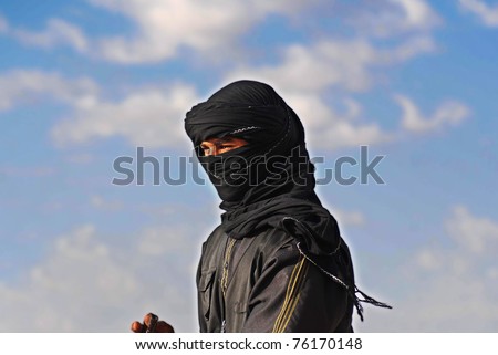 Douz Tunisia - October 12 : An Unidentified Young Bedouin Man Wears ...