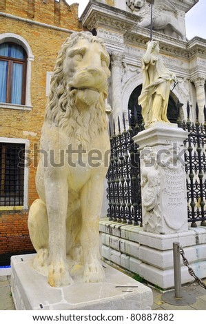 The lion has long been a traditional symbol of Venice. It is one symbol of Mark the Evangelist (the apostle), who has been the is the city\'s patron saint, Venice, Italy