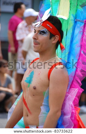MONTRÉAL- AUGUST 13: Unidentified participants at the Community Day for Montreal Pride Celebrations festival on August 13, 2011, Montréal, Québec, Canada. This event has a mandate to involve, educate and entertain