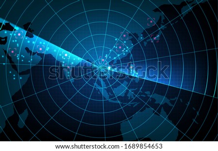 abstract background of futuristic technology scan target interface hud asia pacific maps,hightech screen concept