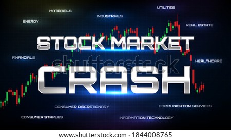 abstract backgroud of stock market crash with all sector 