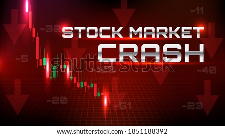 Stock market crash of all sector. abstract graph background