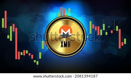 abstract futuristic technology background of Monero (XMR) Price graph Chart coin digital cryptocurrency
