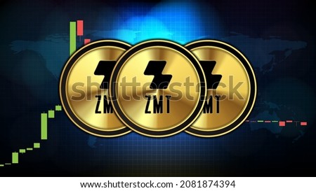 abstract futuristic technology background of Zipmex Token (ZMT) Price graph Chart coin digital cryptocurrency