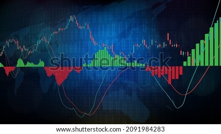 abstract background of MACD indicator technical analysis graph