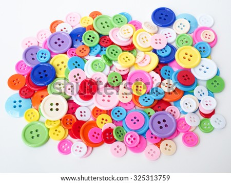 Clothes buttons on white background
