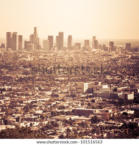 The city of Los Angeles as seen from Griffith Park Observatory