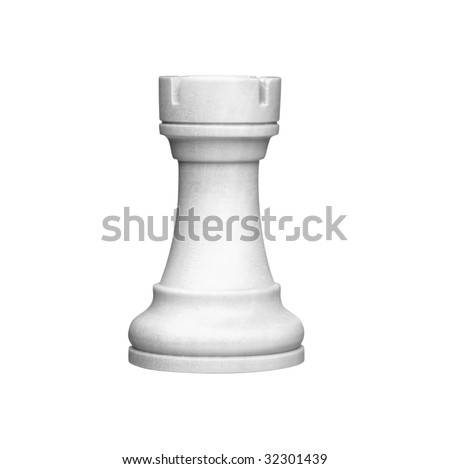 White Rook Chess Figure (+Clipping Path, High Resolution) Stock Photo ...