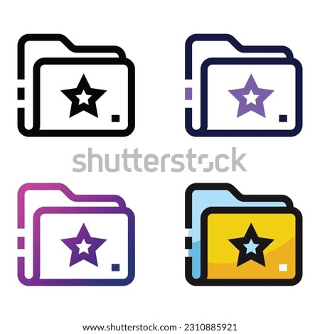 Favorite folder icon design in four variation color