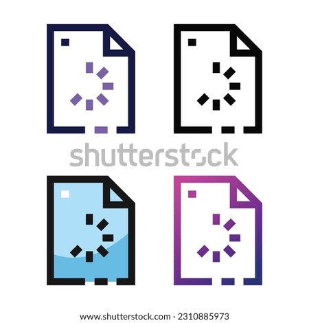 Loading file icon design in four variation color