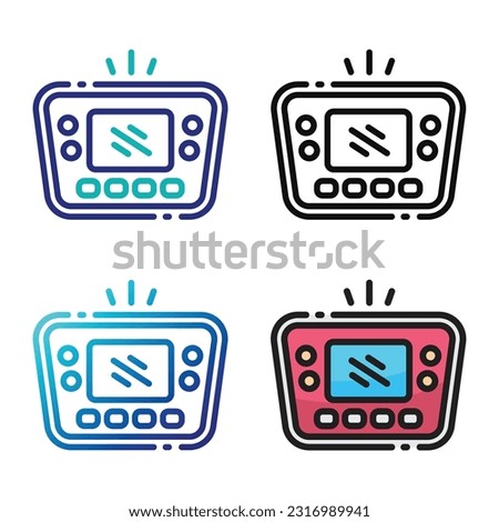 Audio system icon design in four variation color