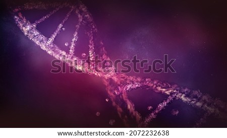 Three-dimensional DNA strand in virtual space, 3D render. Сток-фото © 