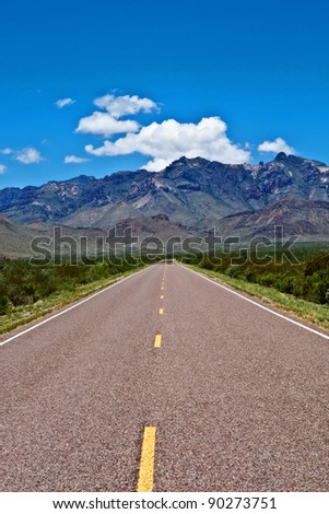Long deserted highway in west Texas