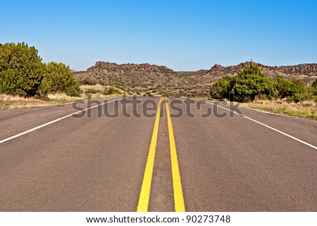 Long deserted highway in west Texas