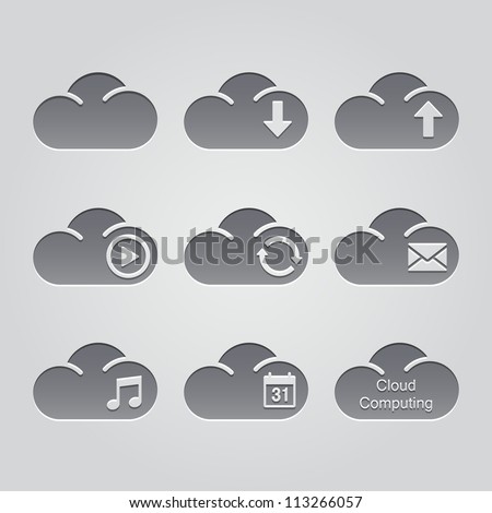 cloud icons : deboss style no.2