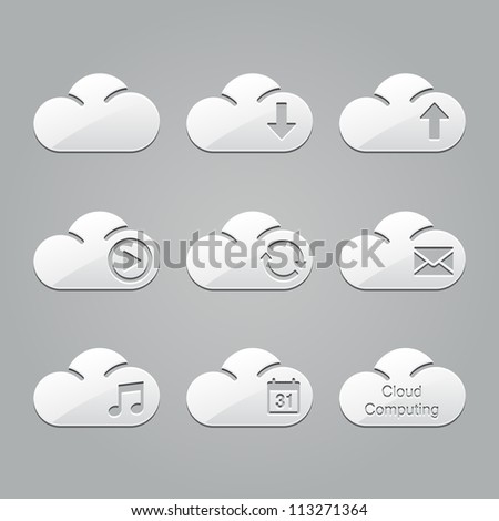 cloud icons : emboss style no.2